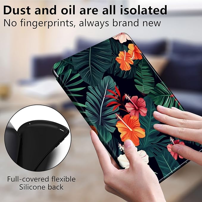 Case for Lenovo Tab M10 Plus 10.3", 360 Degree Rotating Folding Stand,with Auto Sleep/Wake Case for Lenovo Tab M10 Plus (2020 2nd Gen) TB-X606F/TB-X606X 10.3" FHD Tablet,Tropical Flower