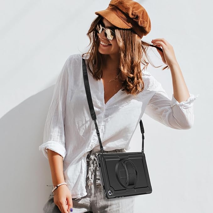 ZenRich Case for Samsung Galaxy Tab A9 Plus / A9+ 5G 11" 2023 (SM-X210/X216/X218),Heavy Duty Shockproof Protective Case with 360 Rotating Kickstand Hand & Shoulder Belt for Galaxy Tab A9 Plus 11 inch