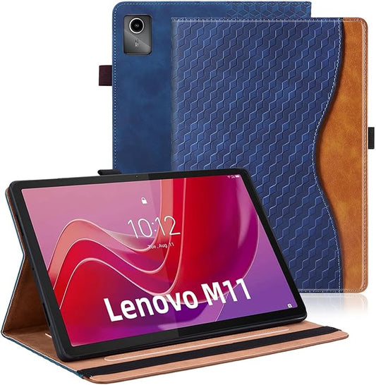 Case for Lenovo Tab M11 11-inch 2024 (TB330FU /TB330XU) Multi-Angle Stand Folio Cover PU Leather with Card Pocket Tab M11 Case,Blue