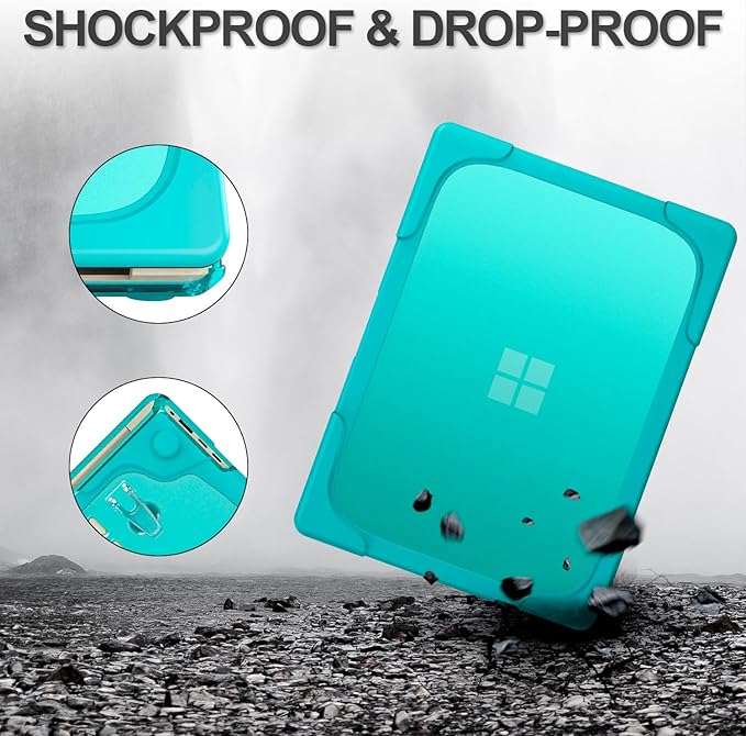 Batianda Heavy Duty Case for 13.8 inch Microsoft Surface Laptop 2024 (7th Edition) with Fold Kickstand Includes Keyboard Cover Screen Protector - Shockproof Stylish & Durable Protective Cover, Blue