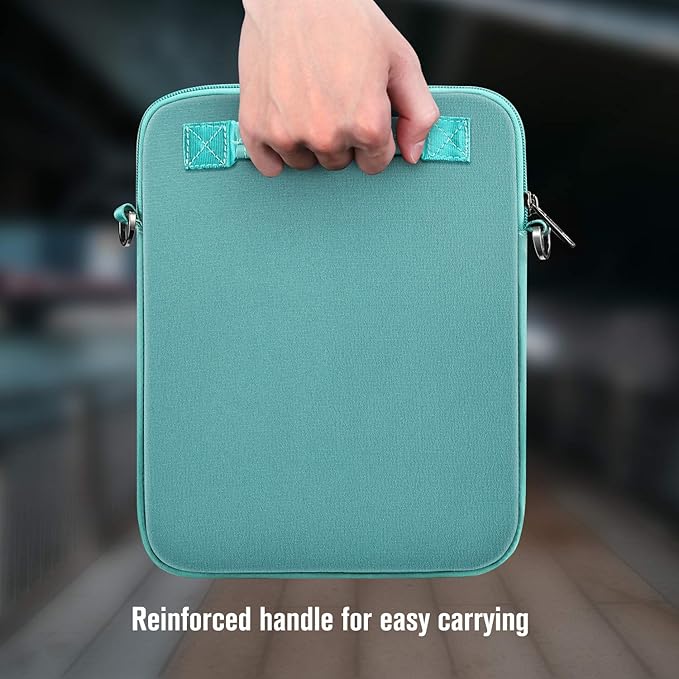 FINTIE 11 Inch Tablet Sleeve Case, Briefcase Shoulder Bag for 11" iPad (A16) 2025, Air M3 M2 2025/2024, 10.9" iPad 10th Gen, 10.9" Air 5/4, Galaxy Tab, Aqua Green