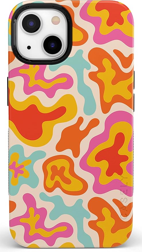 Casely iPhone 14 Case | Tropical Color Splash | Abstract Retro Girly | Compatible with MagSafe | Bold Protective Design