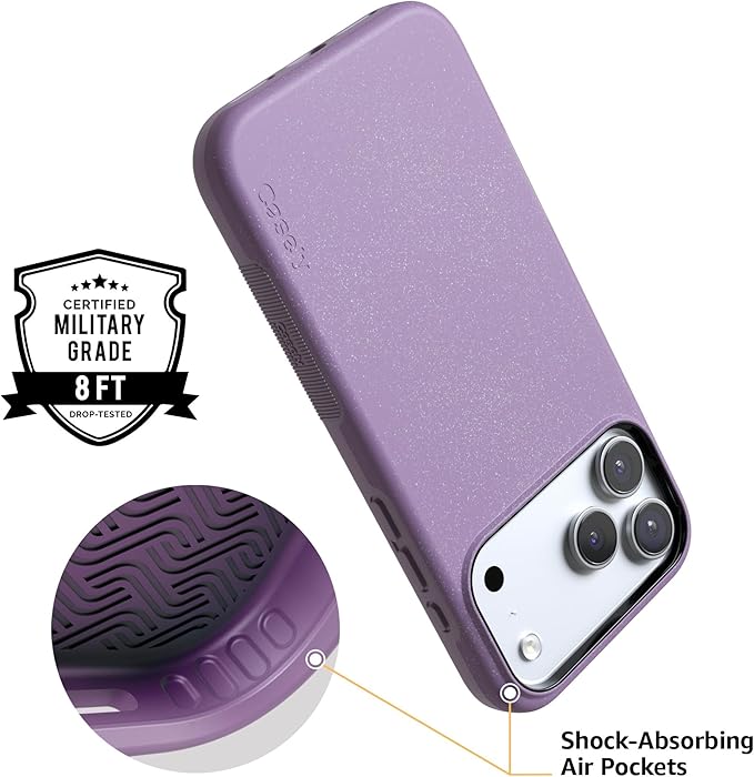 Casely iPhone 17 Pro Case | Lavender Waves | Purple Shimmer | Compatible with MagSafe | Bold Protective Design