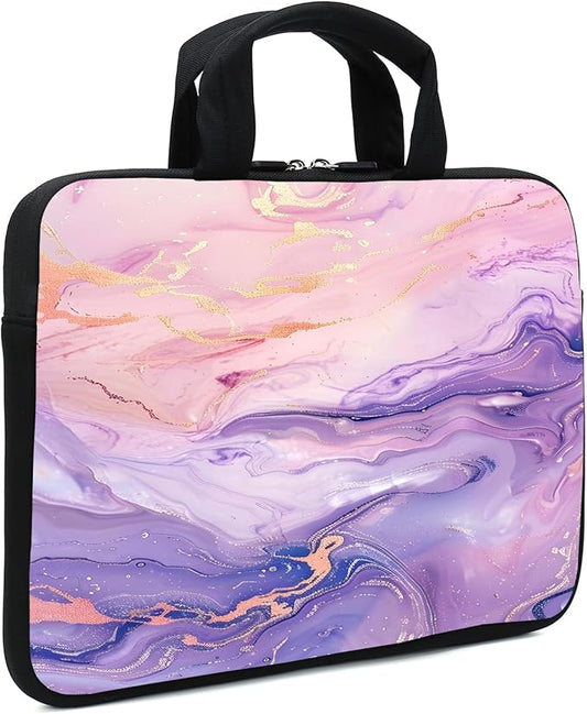 Laptop Sleeve 11.6" - 12.1" Neoprene Case/Chromebook & Tablet Briefcase - Compatible for Men, Women, Boys, Girls (Pink Purple)