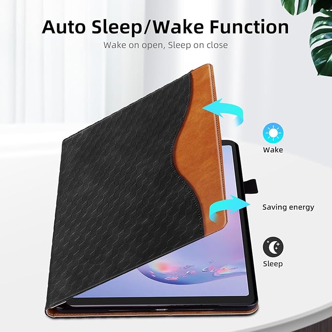 Case for Samsung Galaxy Tab A 8.4 2020 Model SM-T307 Multi-Angle Stand Folio Cover PU Leather with Card Pocket Tab T307 Case,Black