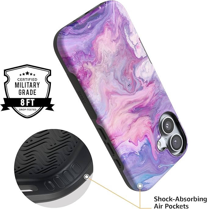 Casely iPhone 17 Case | Tie Dying Over You | Purple Marble | Compatible with MagSafe | Bold Protective Design