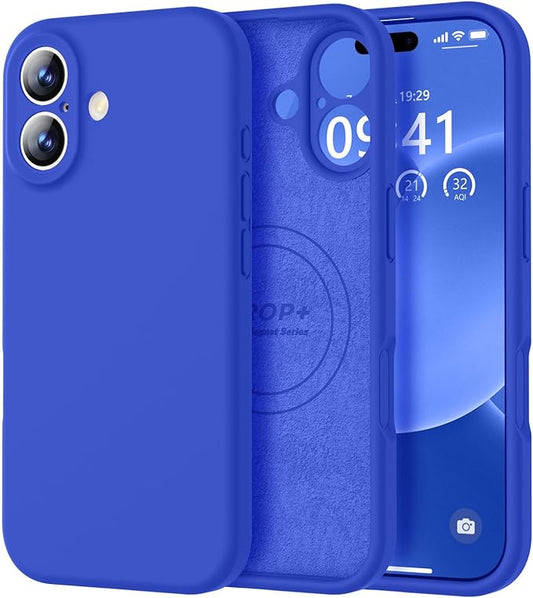 Vooii Magnetic Compatible with iPhone 17 Case (Compatible with Magsafe) (Upgraded Camera Protection) Liquid Silicone Shockproof Full Body Protective Phone Cover for Women Men, Klein Blue, 6.3"