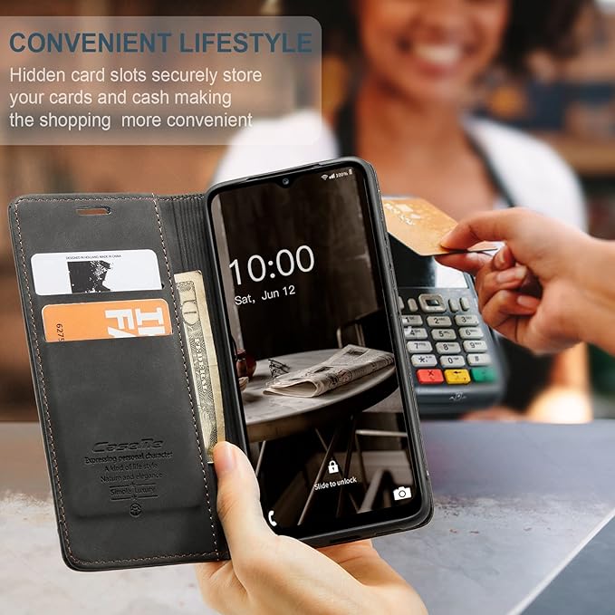 for Samsung Galaxy A14 4G/5G Case, Flip Wallet Leather Case with Card Holder Magnetic Closure Shockproof Kickstand Protective Phone Cases Cover for Galaxy A14 Phone Cover,Black