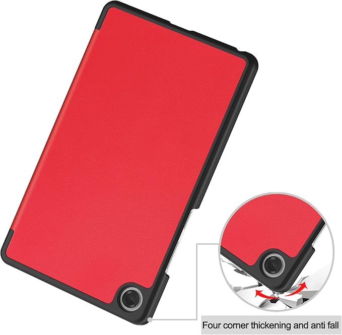 Case for Lenovo Tab One 8.7'' / Tab K9 Case, Folding Folio Ultra-Thin PU Leather Stand Case Cover with Auto Wake/Sleep for Lenovo Tab K9 8.7 Inch Red