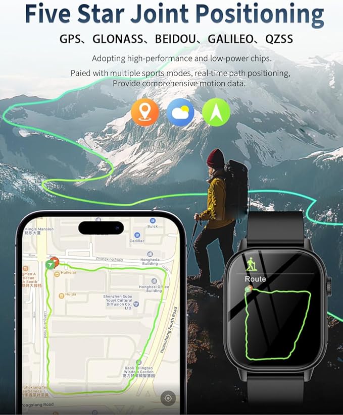 LAKEYLOYI Smart Watches for Men Women Answer Make Calls HD Smartwatch for iOS Android Phones Activity Fitness Tracker Smartwatches with Heart Rate/Sleep Monitor Pedometer Waterproof,Black (Black)