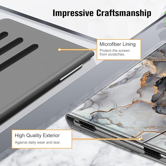 Fintie Case for iPad 9th / 8th / 7th Generation (2021/2020/2019) 10.2 Inch - [Corner Protection] Multi-Angle Viewing Stand Cover with Pocket & Pencil Holder, Auto Sleep Wake, Cloudy Marble