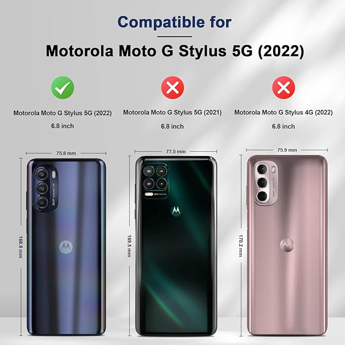 Jasonyu Flip Wallet Case for Moto G Stylus 5G (2022),Leather Magnetic Folio Cover with Card Holder,Kickstand - TPU Shockproof Durable Protective Phone Case,Blue