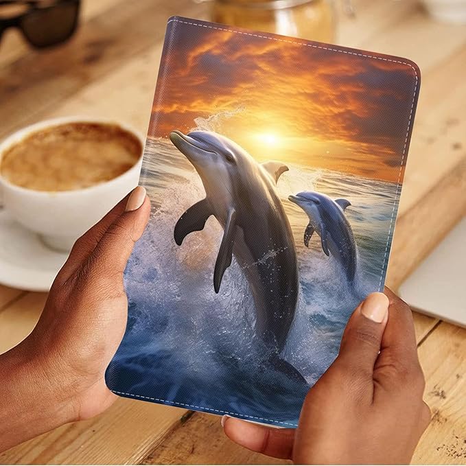 Case for Samsung Galaxy Tab A9 Plus 11 Inch 2023 Model (SM-X210/X216/X218), Slim Lightweight PU Leather Stand Cover with Auto Wake/Sleep, Dolphin