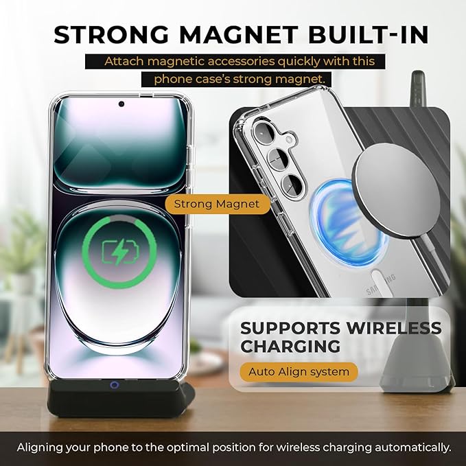 MOTIVE Compatible with s25 Case with Belt Clip, [Military Grade Drop Protection] with Screen Protector, s25 Holster Case 6.2” | Clear [Fits s24 Phone]