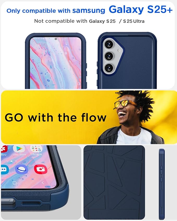 AICase for Samsung Galaxy S25 Plus Case,3-Layer Heavy Duty Pocket-Friendly Rugged Durable Military Grade Protection Shockproof/Drop Proof/Dust Proof Protective Cover for Galaxy S25 Plus 2025_2