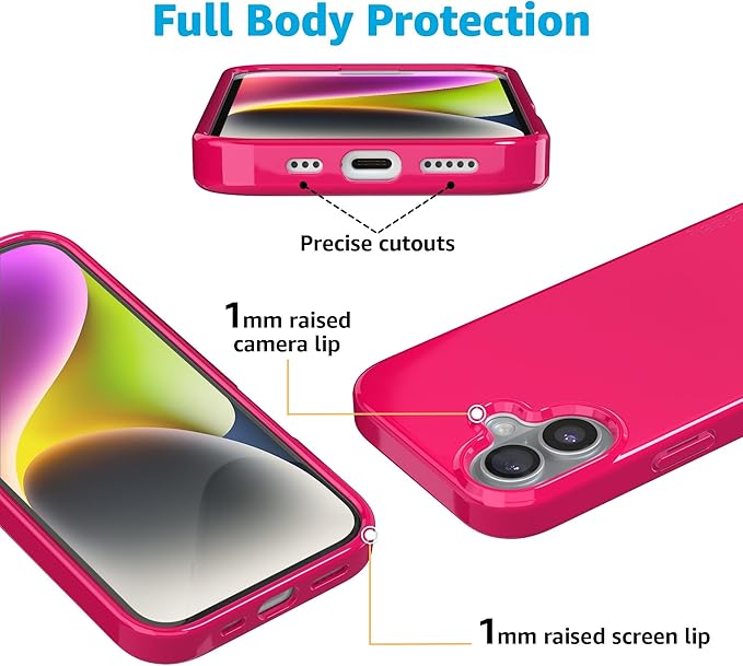 Casely iPhone 17 Case | Think Pink | Solid Neon Pink | Compatible with MagSafe | Classic Ultra Slim Design
