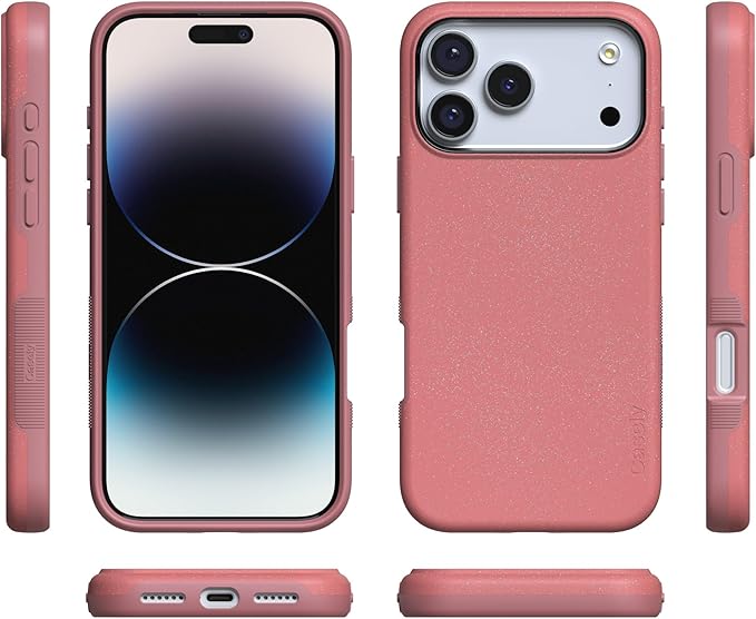 Casely iPhone 17 Pro Case | Starfish Wishes | Coral Pink Shimmer | Compatible with MagSafe | Bold Protective Design