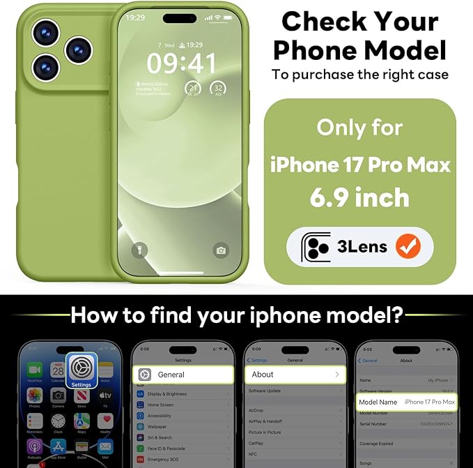 Vooii Magnetic Compatible with iPhone 17 Pro Max Case (Compatible with Magsafe) (Upgraded Camera Protection) Liquid Silicone Shockproof Full Body Protective Phone Cover for Women Men, Cedar Green