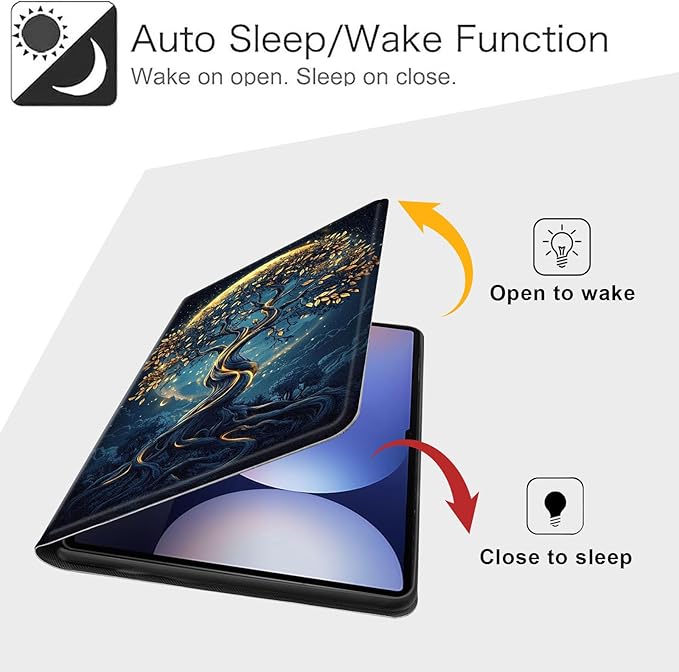 Case for Samsung Galaxy Tab S10 Ultra/Galaxy Tab S9/S8 Ultra 14.6-Inch, Slim PU Leather Stand Cover with Auto Wake/Sleep, Multi-Angle Viewing & Shockproof, Tree of The Universe