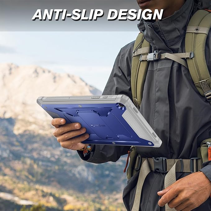 Fintie Shockproof Case for Samsung Galaxy Tab A9 Plus/A9+ 5G 11 Inch 2023 Model (SM-X210/X216/X218), Tuatara Rugged Unibody Hybrid Bumper Kickstand Cover Built-in Screen Protector, Navy