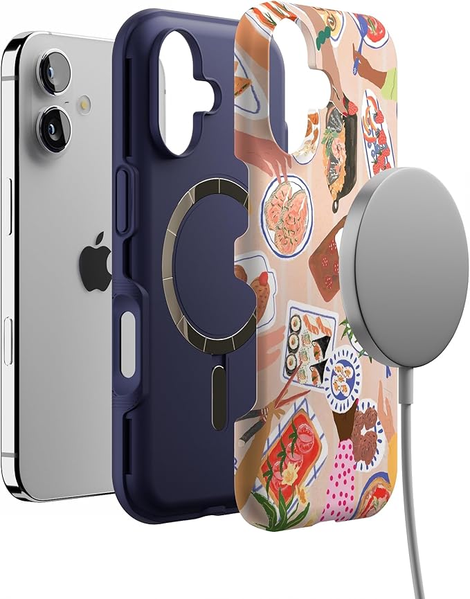 Casely iPhone 17 Case | Picnic Party | Painted Collage | Bold Protective Design | Compatible with MagSafe