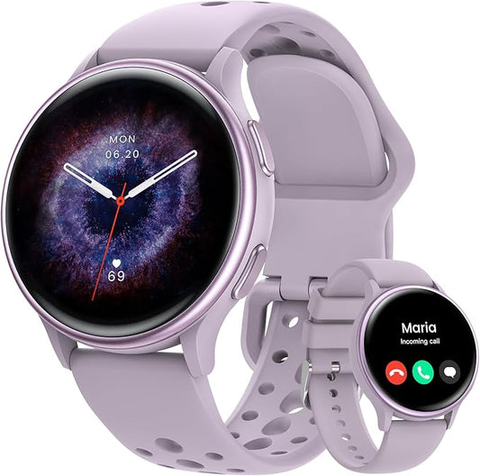 Smart Watches for Women, 42mm Smart Watch with 400+ Watch Face, 70+ Sport Modes, 24/7 Heart Rate, Sleep Monitor, Answer/Make Calls, Waterproof Activity Fitness Tracker for Android & iPhone (Purple)