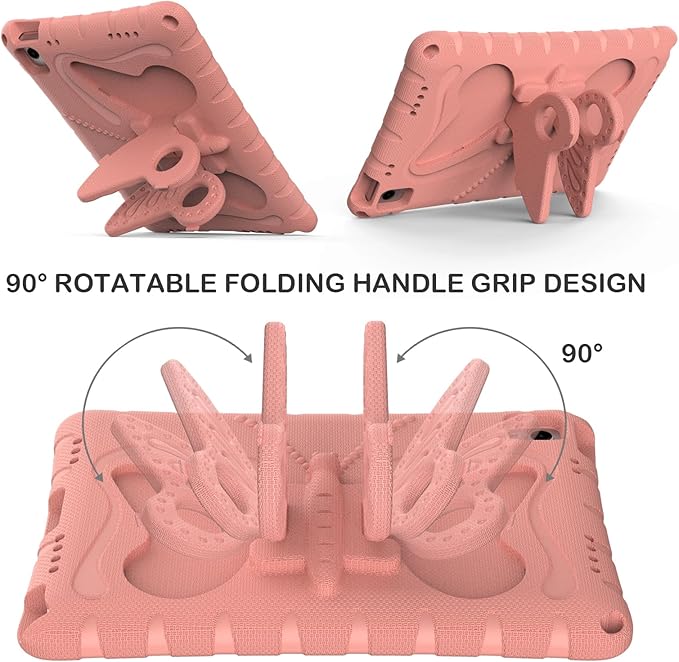 for Samsung Galaxy Tab A9 Plus 10.95" (2023) Case,with Butterfly Wings Kickstand,Detachable Shoulder Strap,EVA Material Light Weight Shockproof Kids Girl Tablet Case for Samsung A9+ (Pink)