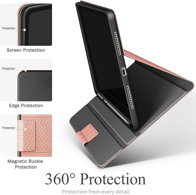 auaua Case for iPad (A16) 11th Generation 11 Inch 2025, iPad 10th Generation 10.9 Inch 2022, with Pencil Holder, Auto Sleep/Wake, Adjustable Stand, PU Leather