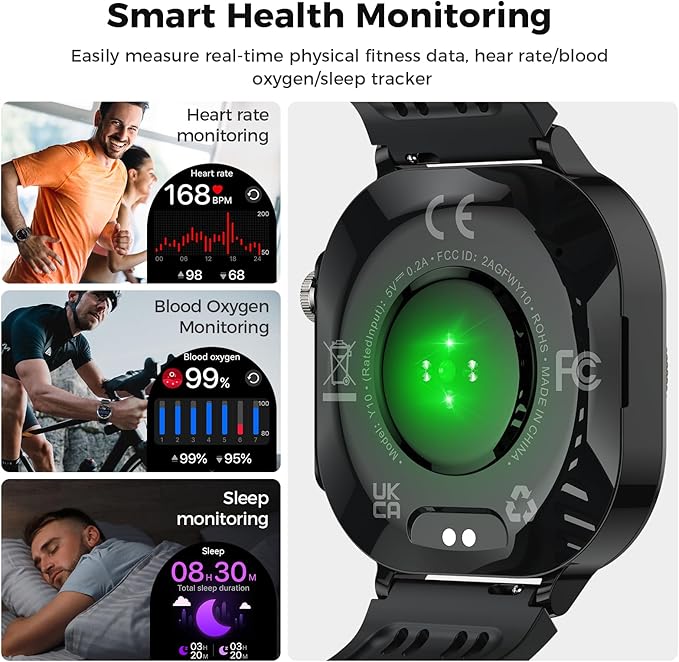 Military Smart Watch, 2025 AMOLED 3D 1.43" Smartwatch for Men Women (Answer/Make Call), 60 Days/Flashlight/130+ Sports, Heart Rate/Sleep Monitor, IP68 Waterproof Fitness Activity Tracker Android iOS