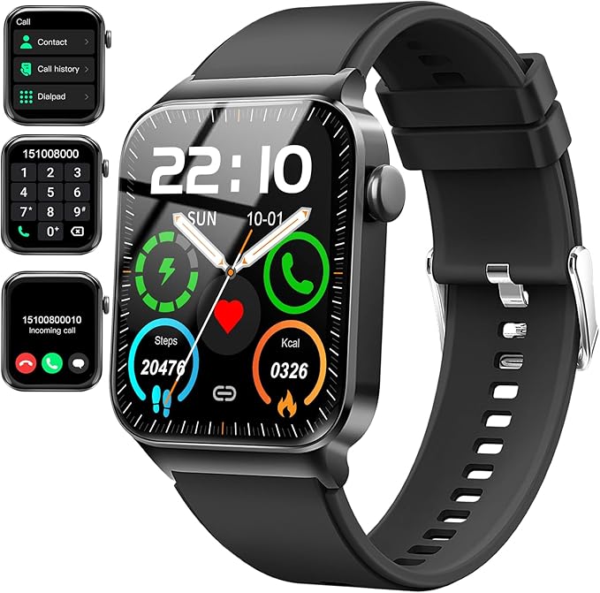 Smart Watch for Men Women, Fitness Tracker Heart Rate Monitor, 1.85" Touch HD Smartwatch for Android iOS IP68 Swimming Waterproof for 100+ Sport Modes, Sleep Tracking, Step Pedometer Calories Tracker