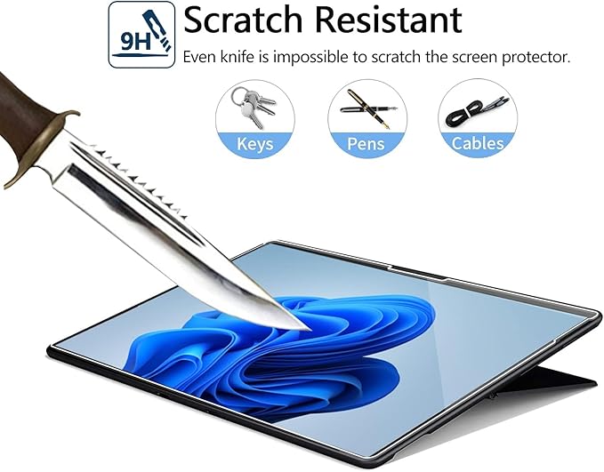 Megoo Glass Screen Protector for Surface Pro 11 13inch 2024, 9H/ Easy Installation/Scratch Resistant/Surface Pen compatible, Also for Microsoft Surface Pro 10/9/8/X