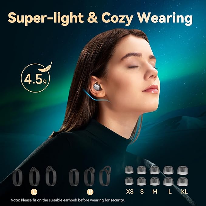 EarFun Free Pro 3 Noise Cancelling Wireless Earbuds, Hi-Res Sound, Snapdragon Sound with Qualcomm aptX™ Adaptive, 6 Mics ENC, Bluetooth 5.3 Earbuds, Multipoint Connection, Custom App, Wireless Charge