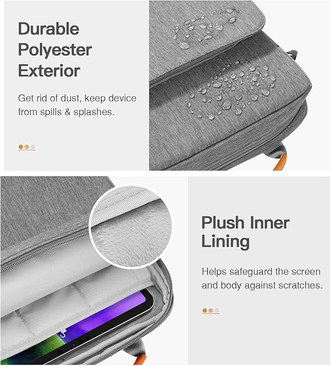 MoKo 9-11 Inch Tablet Sleeve Bag Handle Carrying Case with Shoulder Strap Fits 11inch iPad Air M3, iPad A16 2025, Pro 11 inch, iPad 10/9/8/7th Gen, Tab S8/S9 11", Dark Gray