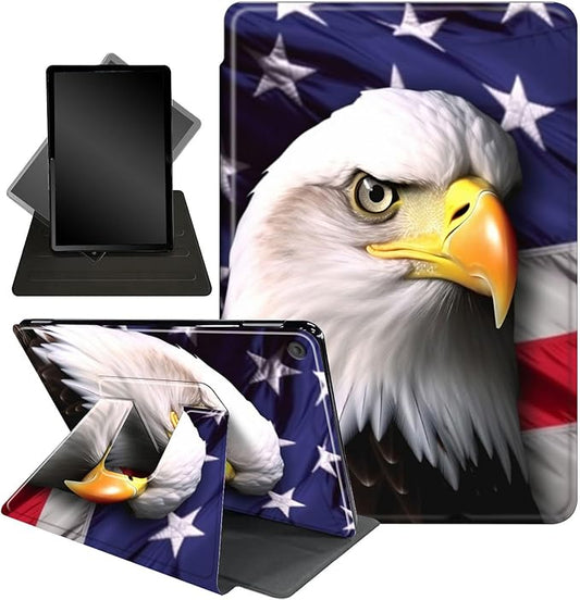 Case for Lenovo Tab M10 Plus 10.3", 360 Degree Rotating Folding Stand,with Auto Sleep/Wake Case for Lenovo Tab M10 Plus (2020 2nd Gen) TB-X606F/TB-X606X 10.3" FHD Tablet,American Flag Eagle