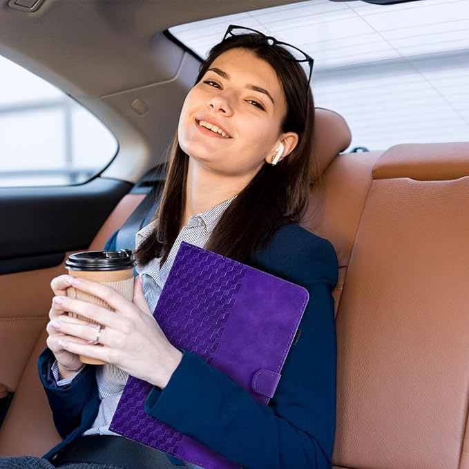 Case for Samsung Galaxy Tab S10 Lite/ S10 FE/ S9 FE 5G 10.9 Inch/Tab S9 11 Inch, Magnetic PU Leather Folio Adjustable Stand Shell Foldable Card Holder Multi-Angle Woman Man,Purple