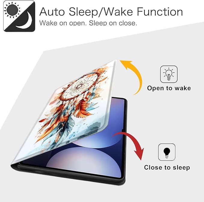 Case for Samsung Galaxy Tab S10 Ultra/Galaxy Tab S9/S8 Ultra 14.6-Inch, Slim PU Leather Stand Cover with Auto Wake/Sleep, Multi-Angle Viewing & Shockproof, Dreamcatcher