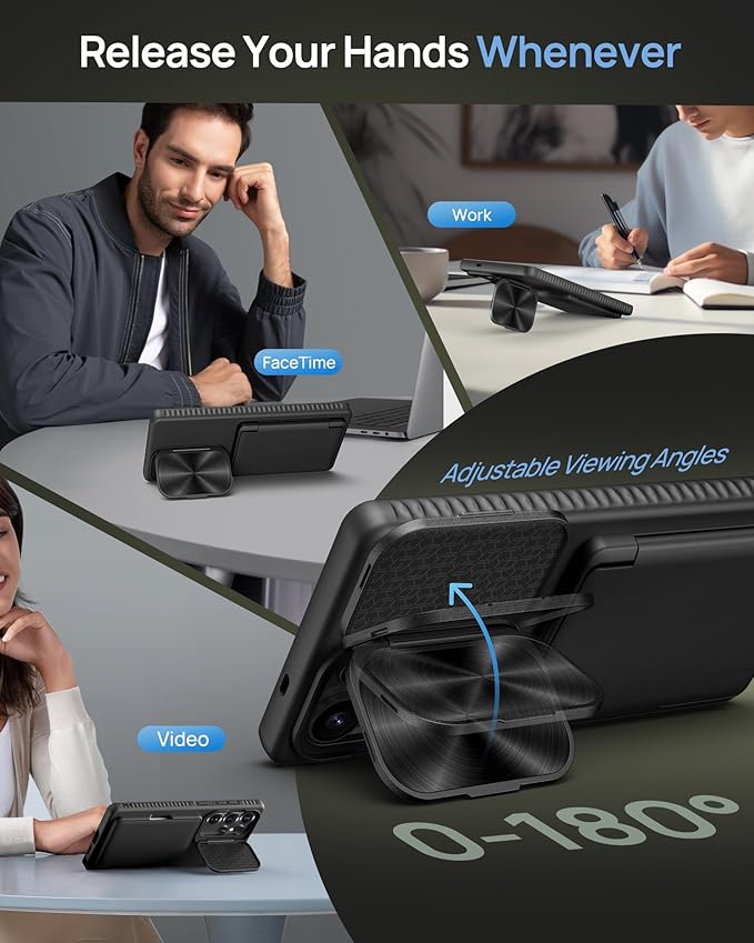 for Samsung Galaxy S25 Ultra Case Wallet, Built-in Stand & Card Holder & Camera Cover, Full Body Protective Rugged Multifunctional Wallet Kickstand Phone Cover Case for S25 Ultra 2025, Black