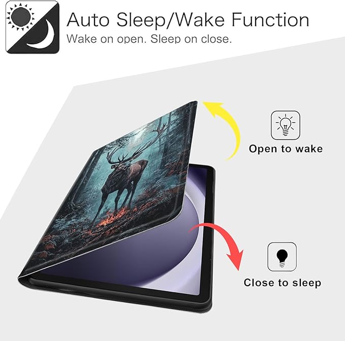 Case for Samsung Galaxy Tab A9+/A9 Plus 11” 2023 Model (SM-X210/X216/X218), Slim PU Leather Stand Cover with Auto Wake/Sleep, Multi-Angle Viewing & Shockproof, Enormous Stag