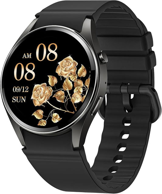AKUMAKA Smart Watches for Women, 1.26" BT5.3 Smart Watch for Android Phones & iPhones (Make/Answer Calls) (Black)