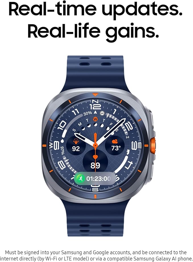Samsung Galaxy Watch Ultra (2025) 47mm LTE Smartwatch, Titanium Casing, Advanced Sleep Coaching, Running Coach, Energy Score, Heart Rate Tracking, GPS, Titanium Gray [US Version, 2 Yr Warranty]