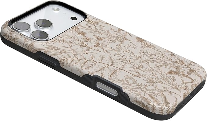 Casely iPhone 17 Pro Case | Beige Garden | Neutral Floral | Compatible with MagSafe | Bold Protective Design