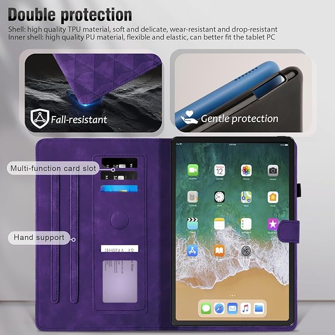 Tablet Case for Lenovo Tab M11 11" 2024 TB330FU Premium TPU Stand Cover with Card Slot 11 Inch Case (Purple)