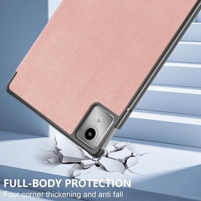 Case Compatible with Lenovo Tab M11 2023 TB-330FU / Lenovo Xiaoxin Pad 2024 TB-331FC 11 Inch Tablet,Slim Lightweight Trifold PC Cover with Auto Wake/Sleep Function,Rose Gold