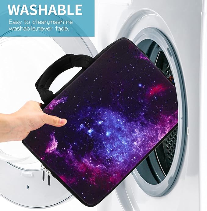 iColor 14 15 15.4 15.6 inch Laptop Bag Sleeve Handle Chromebook Case Protect Pouch Holder Notebook Sleeve Neoprene Chromebook Cover Soft Carrying Travel Case Galaxy ICB-15