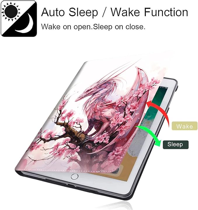 Case for Galaxy Tab A9 Plus ， Auto Sleep/Wake Multi-Angle Viewing Slim Folio Stand Cover for Samsung Galaxy Tab A9+/A9 Plus 11 Inch 2023 (SM-X210/X216/X218), Pink Dragon