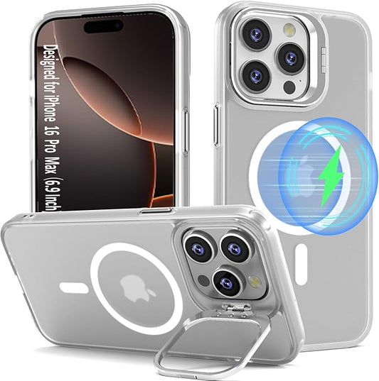 Magnetic Case for iPhone 16 Pro Max, Supports Wireless Charging,Compatible with MagSafe,Military-Grade Drop Protection Case for iPhone 16 Pro Max, Translucent