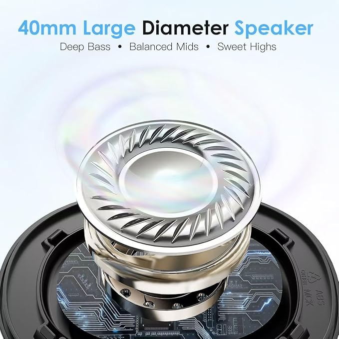 Noise Cancelling Headphones Over Ear Bluetooth 5.3, Wireless/Wired Headset with Mic, 40H Playtime, Deep Bass, Foldable, Transparency Mode, Ideal for Airplane Travel, Work, Commute, Sleep