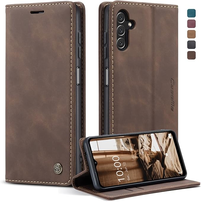 for Samsung Galaxy A14 4G/5G Case, Flip Wallet Leather Case with Card Holder Magnetic Closure Shockproof Kickstand Protective Phone Cases Cover for Galaxy A14 Phone Cover,Coffee