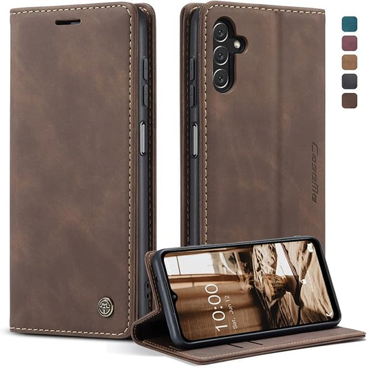 for Samsung Galaxy A14 4G/5G Case, Flip Wallet Leather Case with Card Holder Magnetic Closure Shockproof Kickstand Protective Phone Cases Cover for Galaxy A14 Phone Cover,Coffee