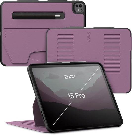 ZUGU Case for iPad Pro 13 (M4) 2024, Slim Protective Cover with Apple Pencil Holder, Auto Wake/Sleep, Multiple Viewing Angles, iPad Pro 13 Inch Case, Sturdy & Durable Phone Cover, Berry Purple